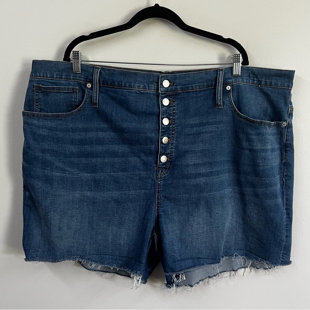 Madewell High Rise Denim Shorts Button Front Edition